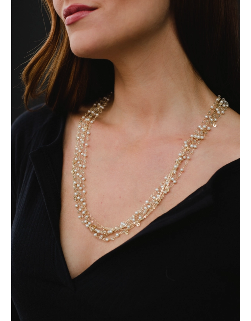 Panache Gold & White Layered Necklace