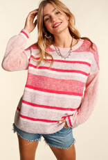 Haptics Winter Pink Striped Sweater (S-3XL)