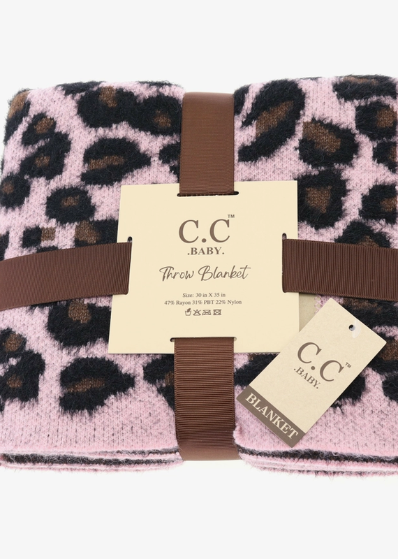 C.C. C.C. Pink Leopard Baby Blanket