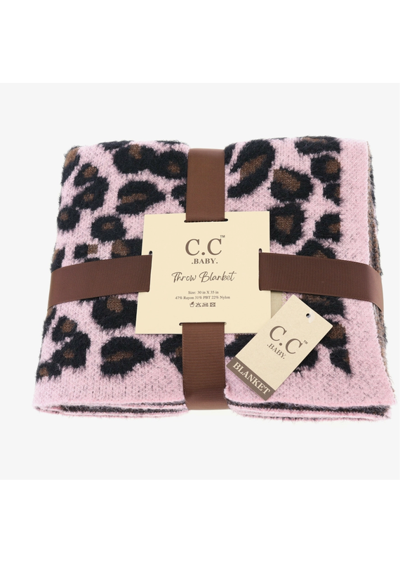 C.C. C.C. Pink Leopard Baby Blanket