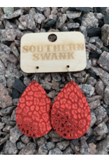 Southern Swank Red Foil Leopard Earrings