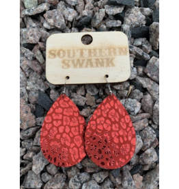 Southern Swank Red Foil Leopard Earrings