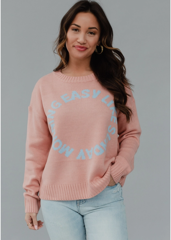 Panache Pink Easy Like A Sunday Morning Sweater (S-XL)
