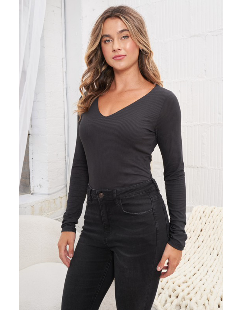 White Birch Black Knit Bodysuit (S-XL)