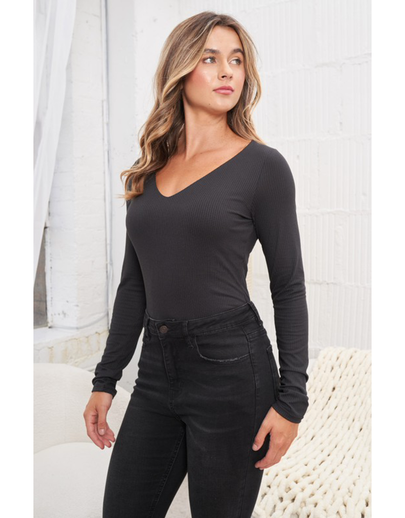 White Birch Black Knit Bodysuit (S-XL)