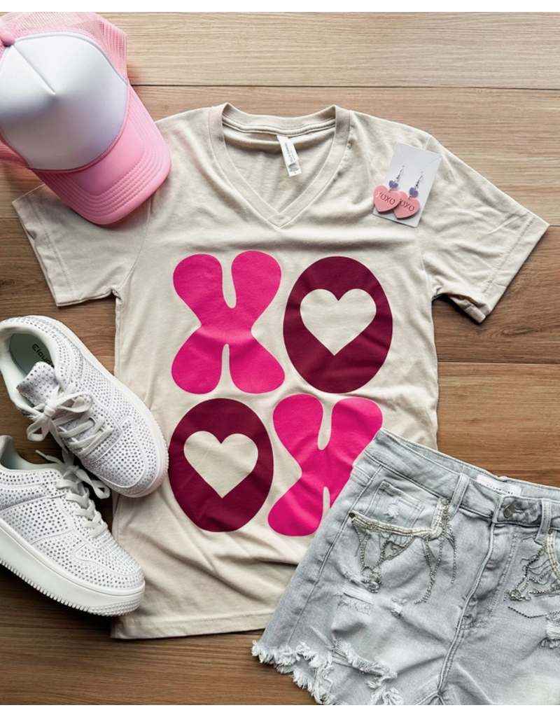 Bella Canvas Hugs & Kisses V-Neck Tee (L/XL Only)