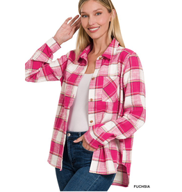 Zenana Pink Plaid Flannel (S-XL)