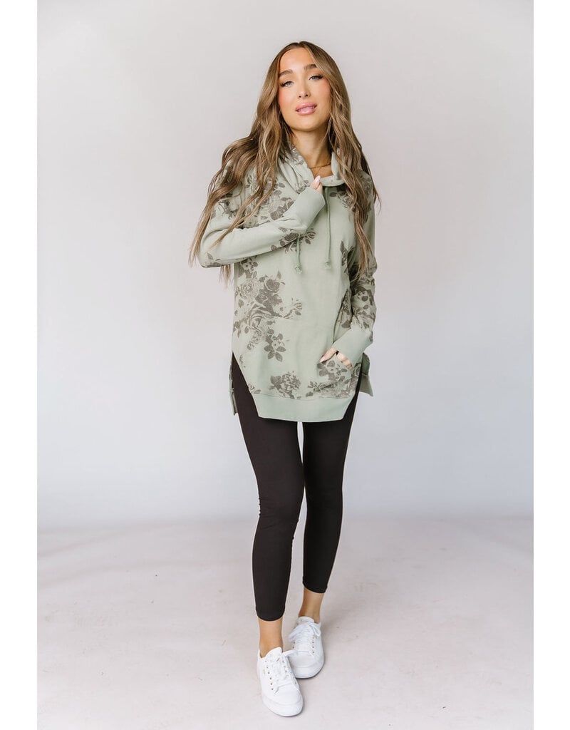 AMPERSAND AVE Ampersand Ave Sunday Brunch Sideslit Tunic Hoodie (XS-2XL)