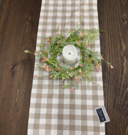 WS Home Decor Brown Check Table Runner 14"x56"