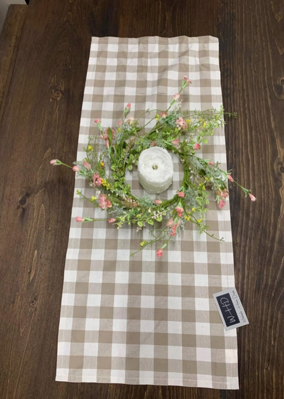 WS Home Decor Brown Check Table Runner 14"x56"