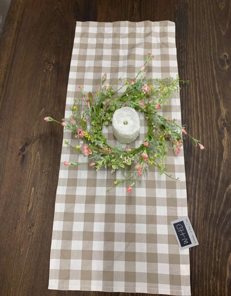 WS Home Decor Brown Check Table Runner 14"x56" *SALE*