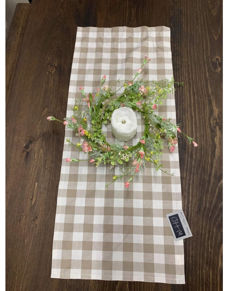 WS Home Decor Brown Check Table Runner 14"x56"