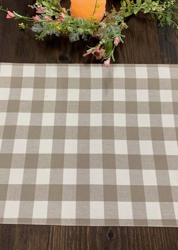 WS Home Decor Brown Check Placemat 13"x19"