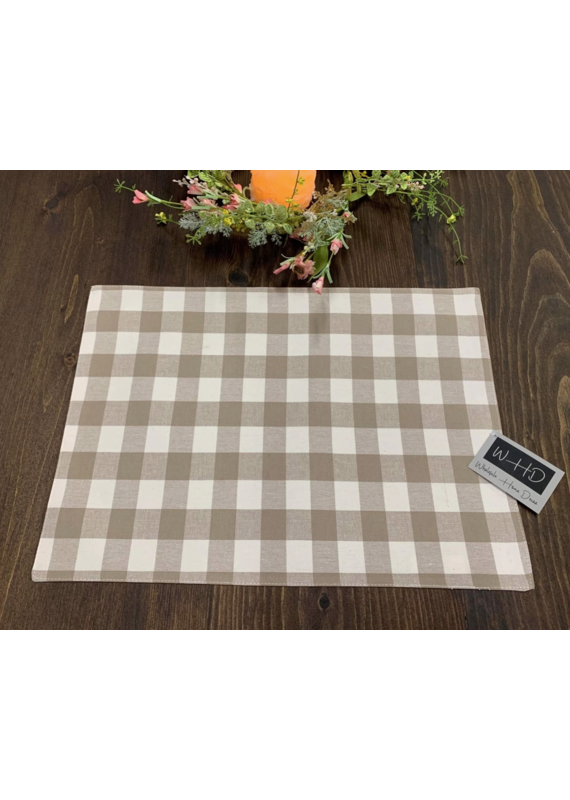 WS Home Decor Brown Check Placemat 13"x19"