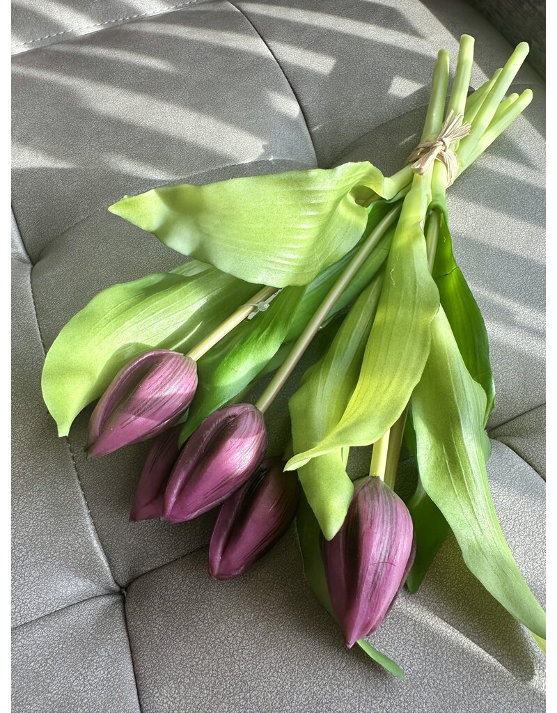 WS Home Decor 12" Dark Purple Tulip Bundles