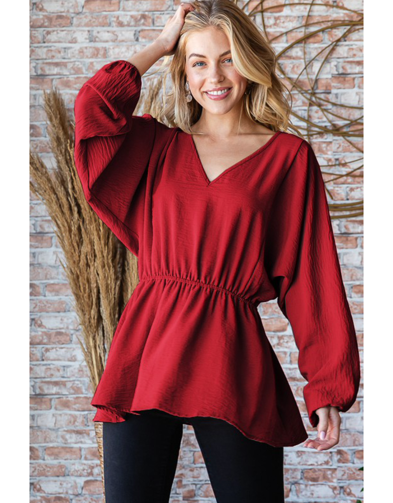 Heimish USA Red Day to Night Blouse (S-3XL)