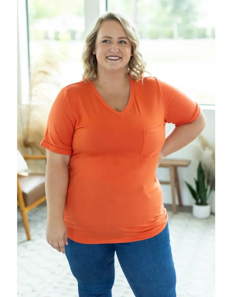 Michelle Mae MM Sophie Orange Pocket Tee (3XL)