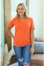 Michelle Mae MM Sophie Orange Pocket Tee (3XL)