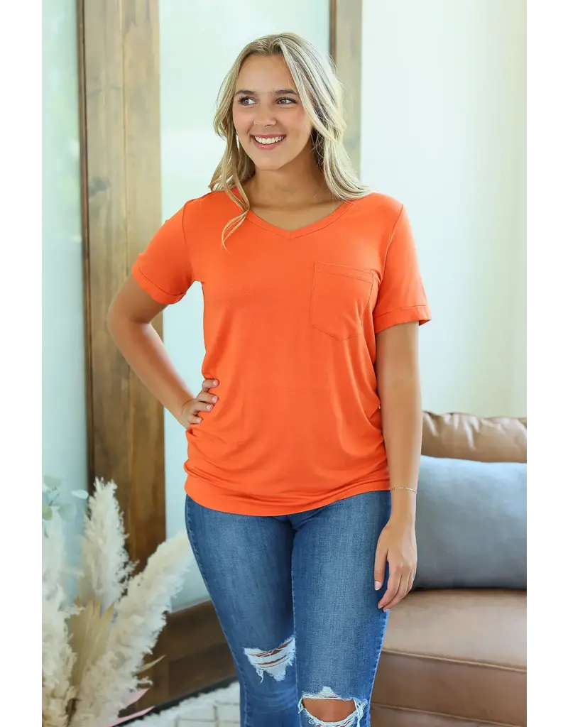 Michelle Mae MM Sophie Orange Pocket Tee (3XL)