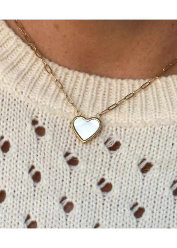 Blakeley Designs Pearl Heart Chain Necklace