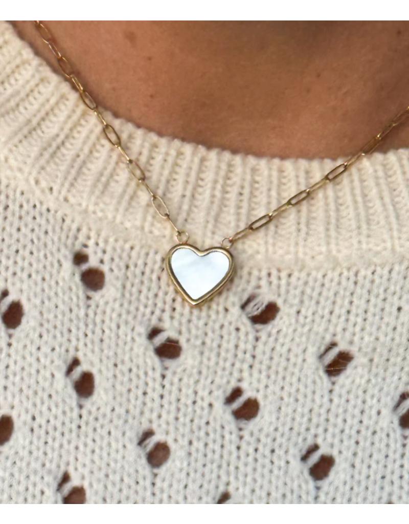 Blakeley Designs Pearl Heart Chain Necklace