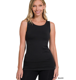 Zenana Black Seamless Scoop Tank (S-XL)