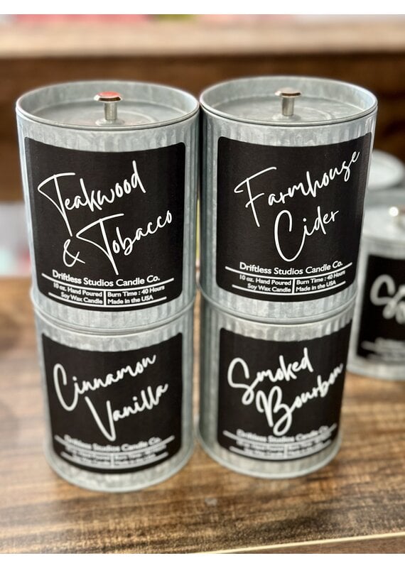 Driftless Studios Rustic Tin Farmhouse Candle Collection