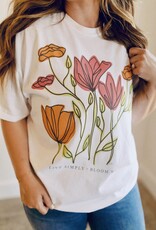 Comfort Color White Live Simply Bloom Wildly Tee (S-3XL)