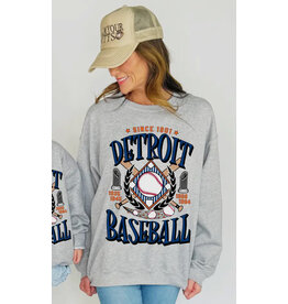 Gildan Detroit Baseball Crew Sweatshirt (S-2XL)