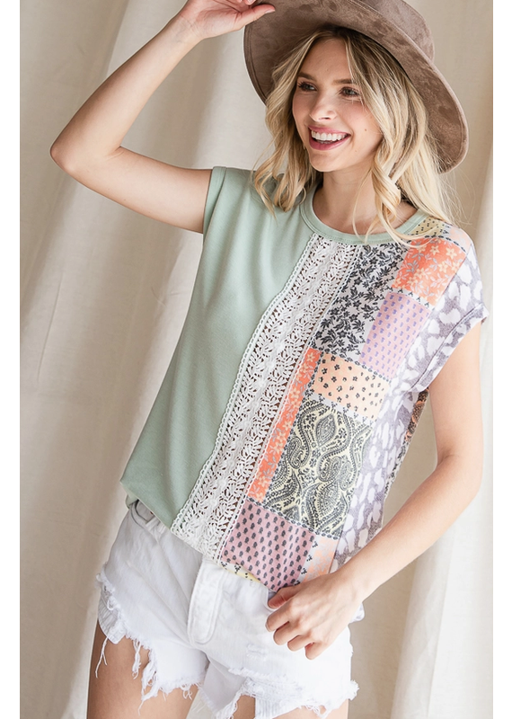 7th Ray Sage Lace Spring Top (S-XL)
