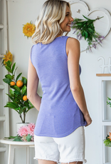 7th Ray Periwinkle Slit Shoulder Tank (S-XL)