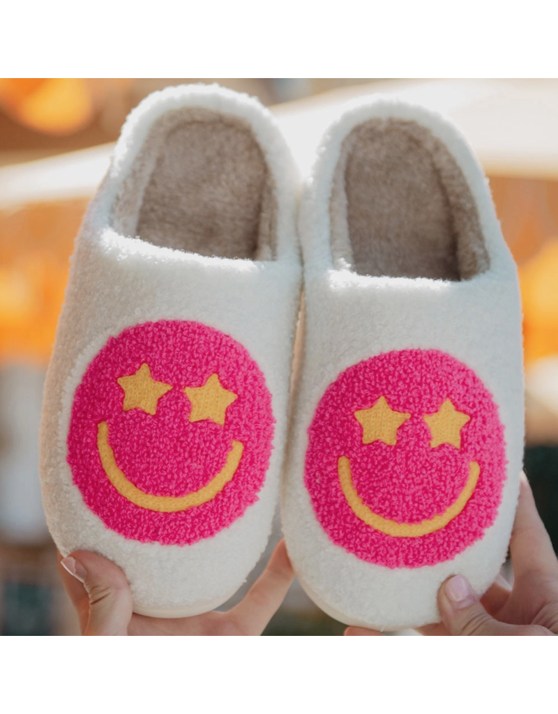 Katydid Hot Pink Smiley Slippers  (8-11)