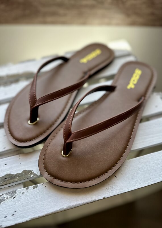 Soda Brand Soda Brand Brown Strap Sandals (6 & 10 Only)