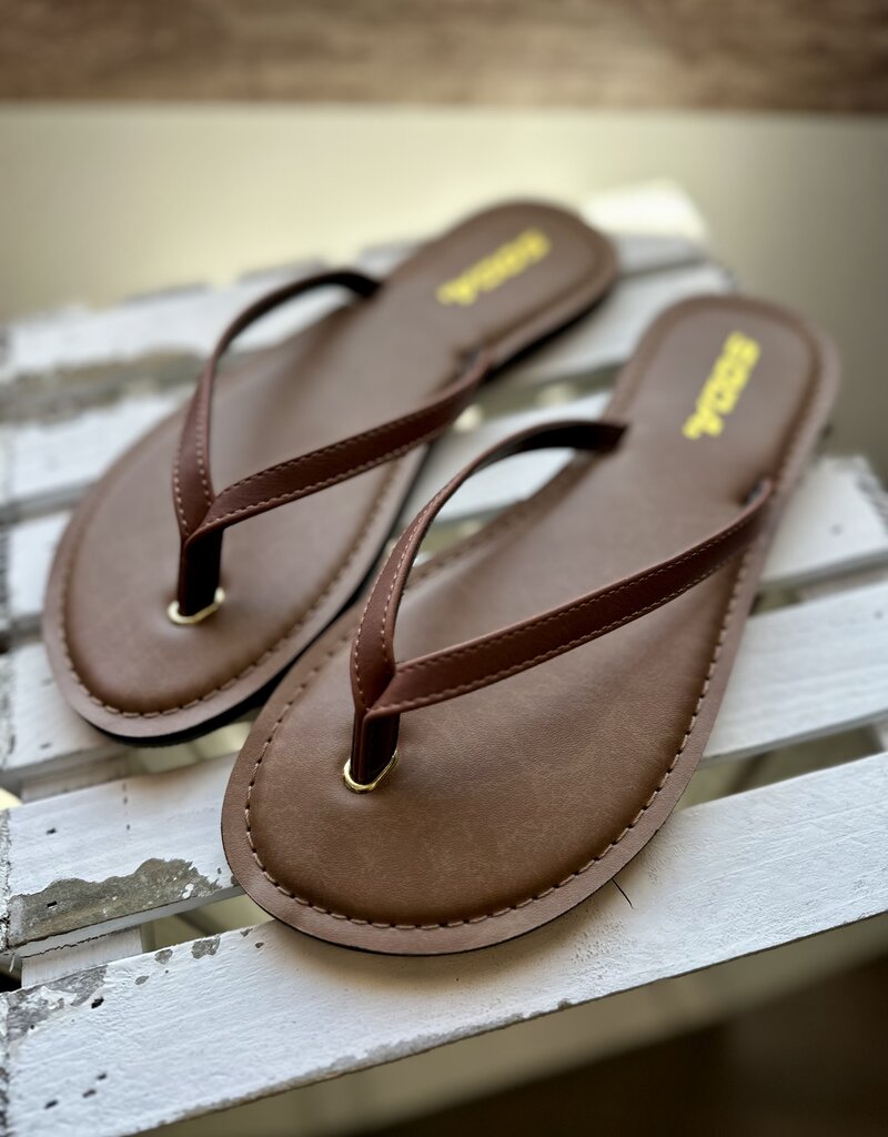 Soda Brand Soda Brand Brown Strap Sandals (6 & 10 Only)