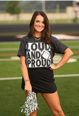 Tultex Loud & Proud Football Charcoal Tee (S-2XL)