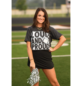 Tultex Loud & Proud Football Charcoal Tee (S-2XL)