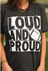 Tultex Loud & Proud Football Charcoal Tee (S-2XL)