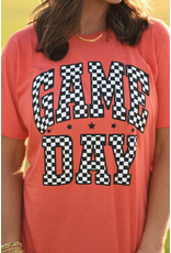 Tultex Orange Game Day Checkered Tee (XL/2XL)