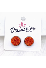 Doohickies Orange & Silver Crystal Stud Earrings