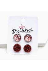 Doohickies Autumn Leaves & Black Cherry Crystal Stud Earring Set