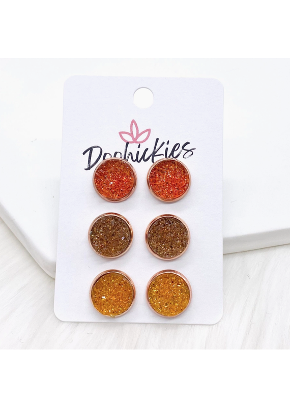Doohickies Autumn Colors Crystal Stud Earring Trio