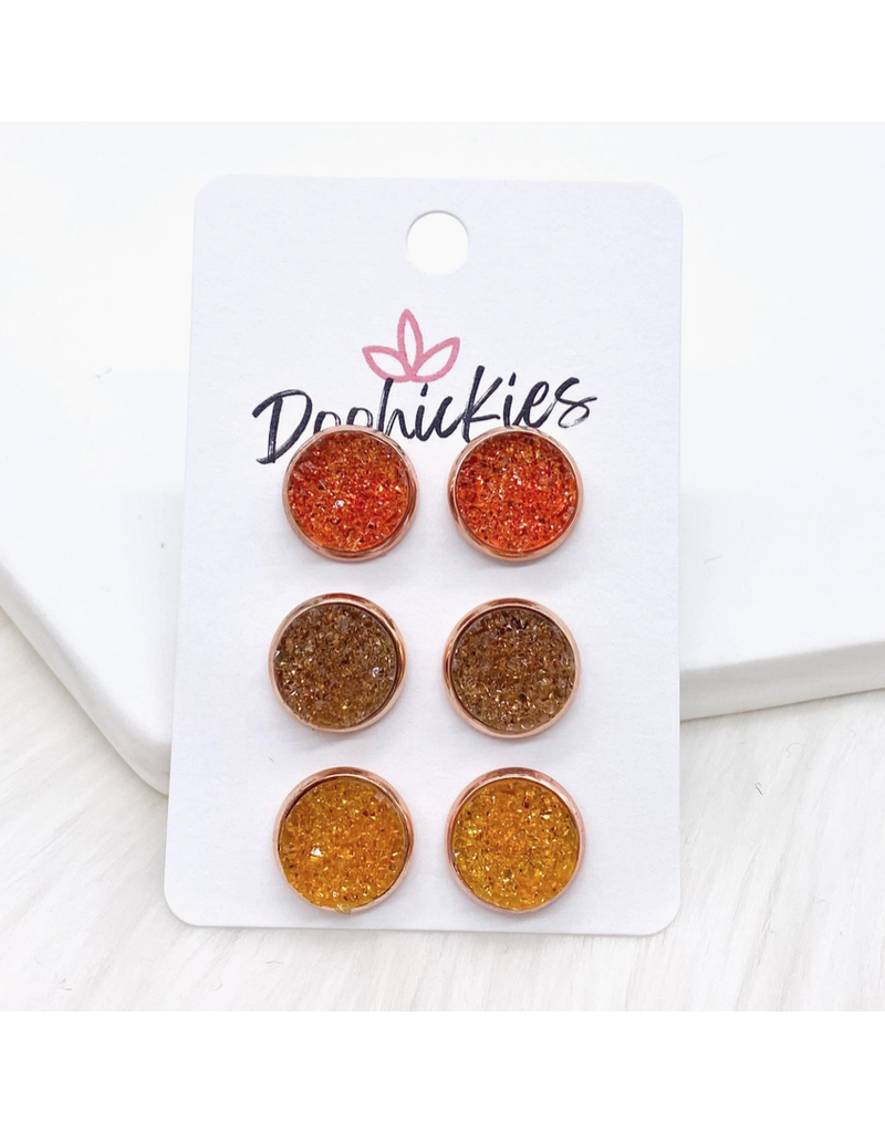 Doohickies Autumn Colors Crystal Stud Earring Trio