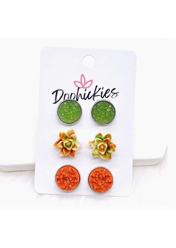Doohickies Autumn Succulent Earring Trio