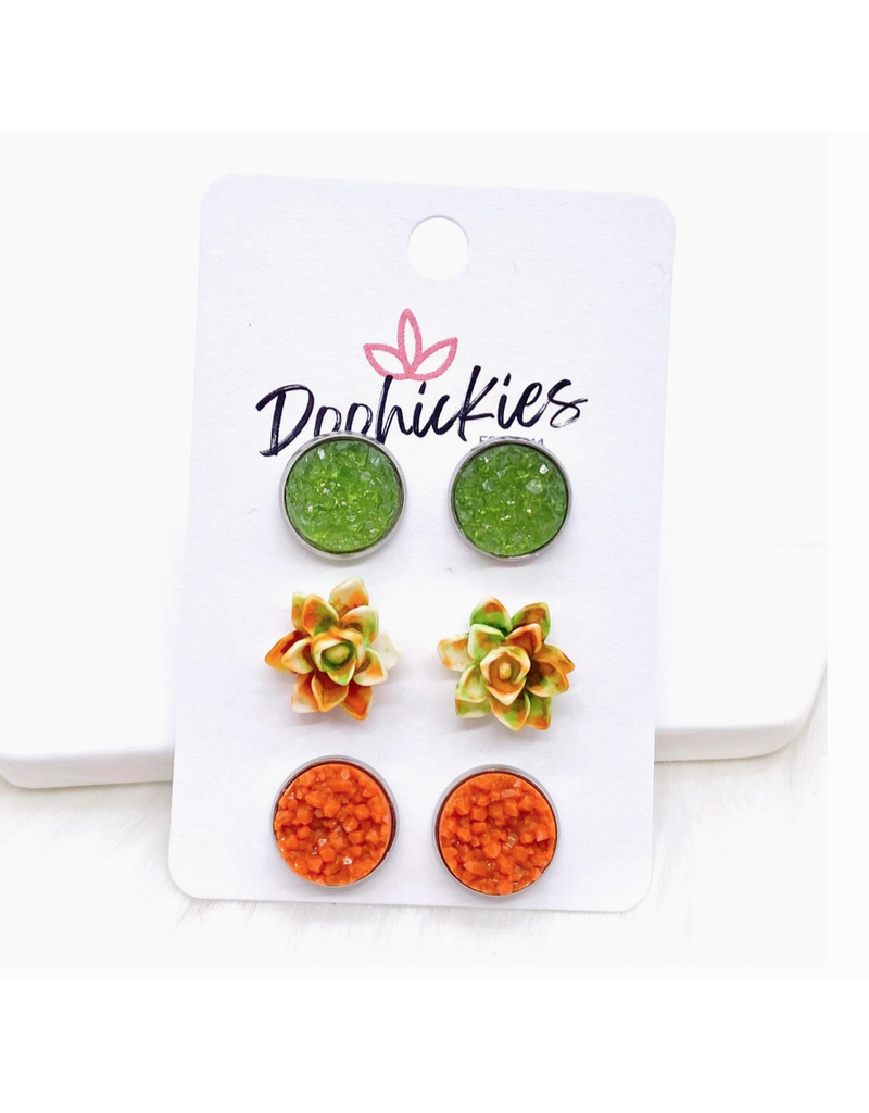 Doohickies Autumn Succulent Earring Trio