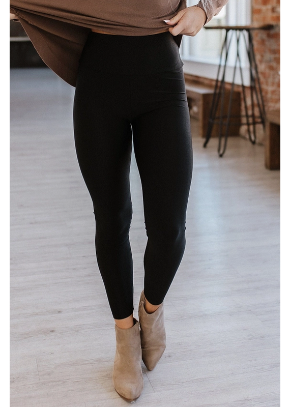 Liam & Co Felicity Black High Waist Shine Leggings (S-XL)