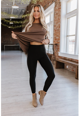 Liam & Co Felicity Black High Waist Shine Leggings (S-XL)