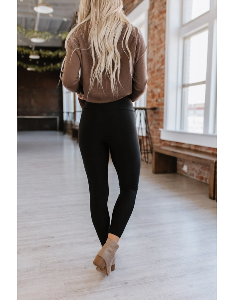 Liam & Co Felicity Black High Waist Shine Leggings (S-XL)