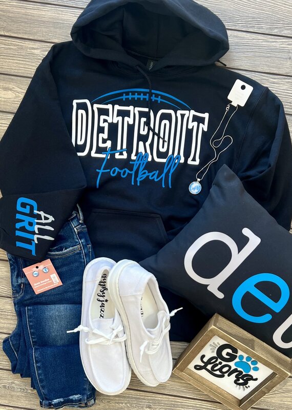 Gildan *PRE-ORDER* '24 Detroit Football Black Crew/Hoodie/LS (S-4XL)