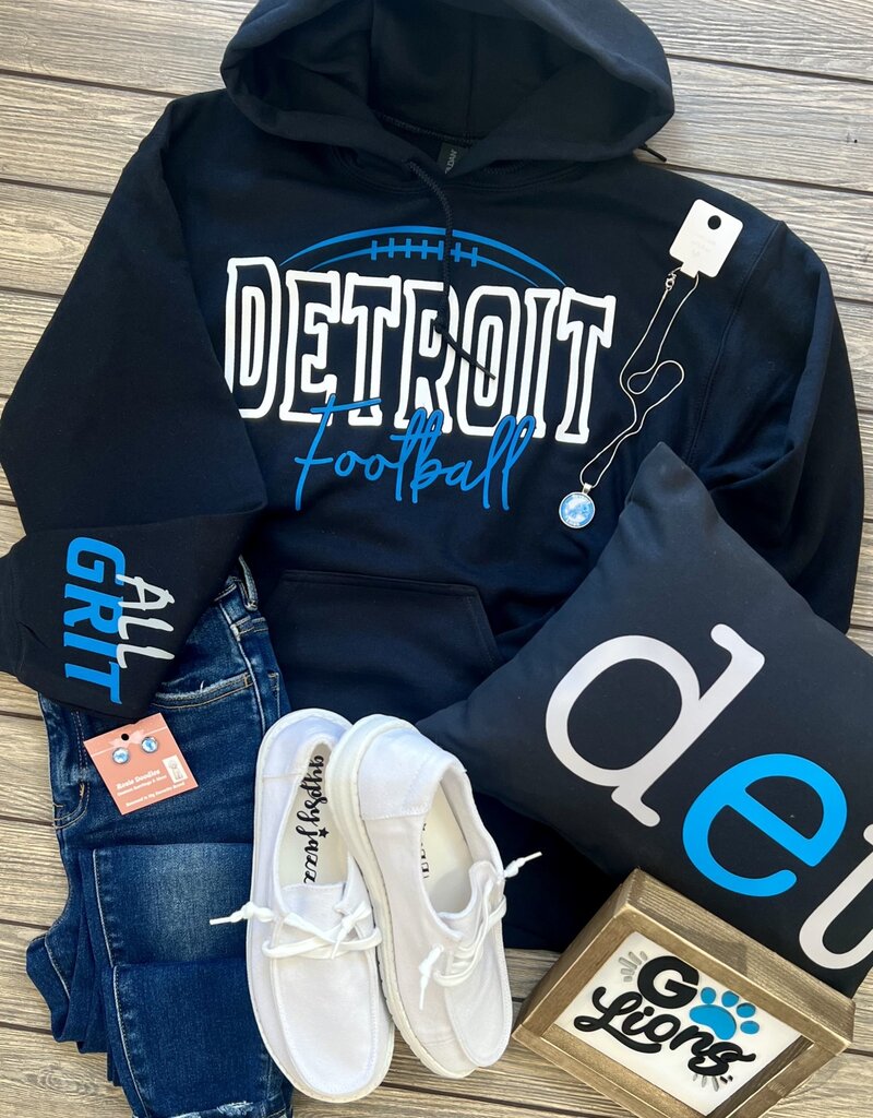 Gildan *PRE-ORDER* '24 Detroit Football Black Crew/Hoodie/LS (S-4XL)