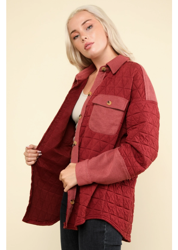 Very J Brick Oversized Quilted Jacket (3XL Only))